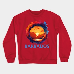 Barbados Sunset (with Blue Lettering) Crewneck Sweatshirt